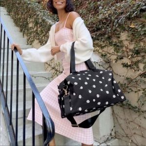NWT Alice+Olivia Daisy Print black duffle bag